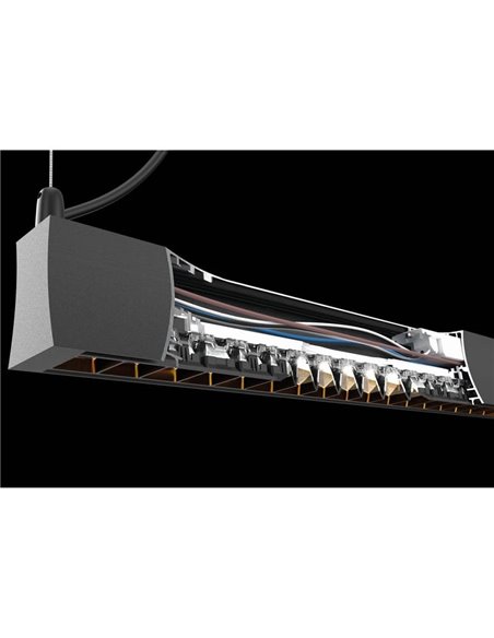 Module Linéaire LED HANOK 38W 50º Noir - 3000K 2650Lm/4000K 2800Lm