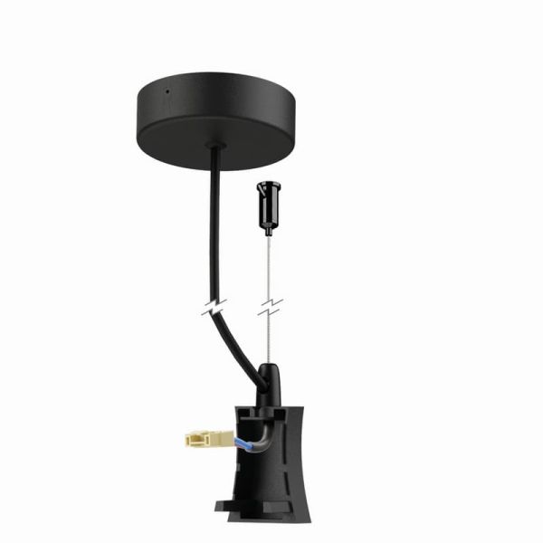 Tapa Lateral con Cable de Alimentación y Florón al techo HANOK Negro