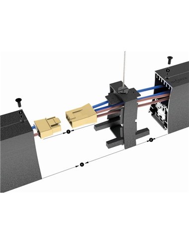 Conexión intermedia con cable fijación HANOK Negro 