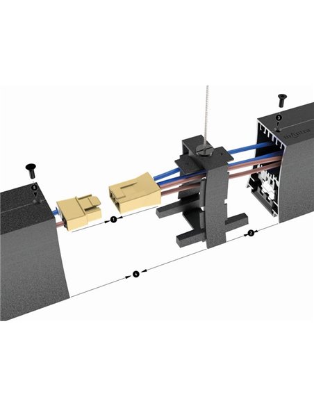 Conexión intermedia con cable fijación HANOK Negro 