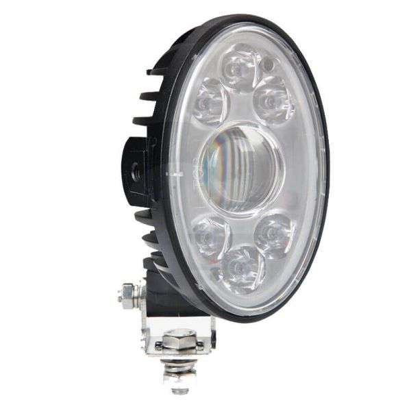 Farol dianteiro oval LED com farol baixo R112 aprovado com suporte inferior e lateral New Holland Case IH Styer | LeonLeds