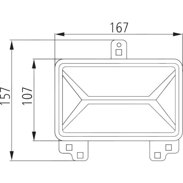 Faro LED rectangular Delantero con Luz de Cruce y Luz de Carretera Homologado Valtra 16,7Cm x 10,7Cm