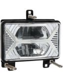 Phare avant LED rectangulaire avec feux de croisement et feux de route homologué Valtra 16,7 cm x 10,7 cm