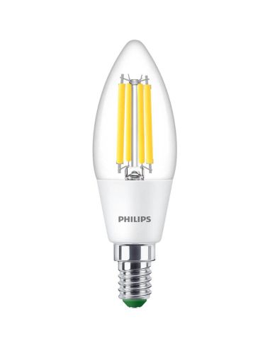 Ampoule bougie LED B35 ultra-efficace 2,3 W - 40 W Étiquette énergétique à filament classe A Philips
