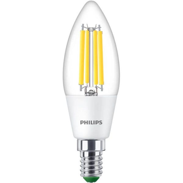 Ampoule bougie LED B35 ultra-efficace 2,3 W - 40 W Étiquette énergétique à filament classe A Philips