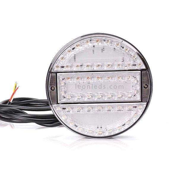 Piloto Trasero Redondo LED Was 3 Funciones 12/24V Tulipa Transparente | LeonLeds Iluminación