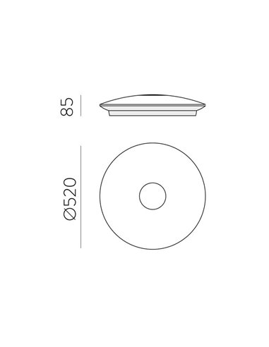 Luz de teto LED interna LIVE opala/cromada, 52 cm (grande) 36 W 3335lm, IP44, Kelvin 2700K-3000K com interruptor deslizante