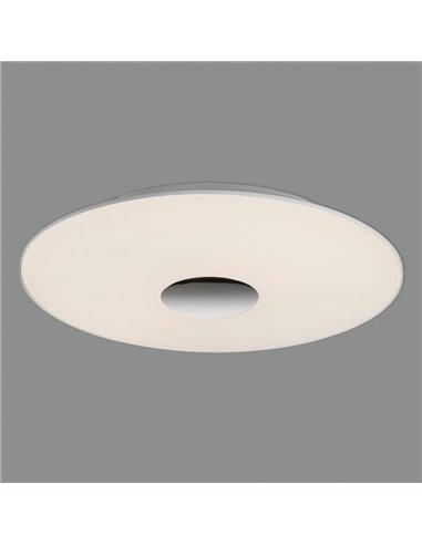 Plafón de Techo LED interior LIVE Opal/Cromo, 52cm (grande) 36W 3335lm, IP44, Kelvin 2700K-3000K con Interruptor deslizante 