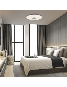 Plafón de Techo LED interior LIVE Opal/Cromo, 52cm (grande) 36W 3335lm, IP44, Kelvin 2700K-3000K con Interruptor deslizante  2