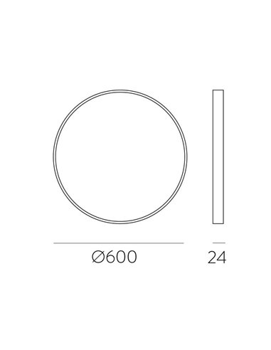 KOE Plafonnier LED 60 cm à intensité variable Kelvin et intensité 2 800 K-4 000 K-6 000 K Noir texturé, 45 W 5 500 lm, IP43, int