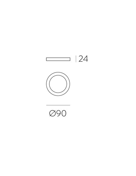 Plafon LED KORE 9cm Preto Texturizado, 6W 3000K-420lm/ 4000K-420lm