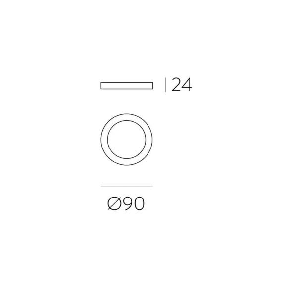 Plafon LED KORE 9cm Preto Texturizado, 6W 3000K-420lm/ 4000K-420lm