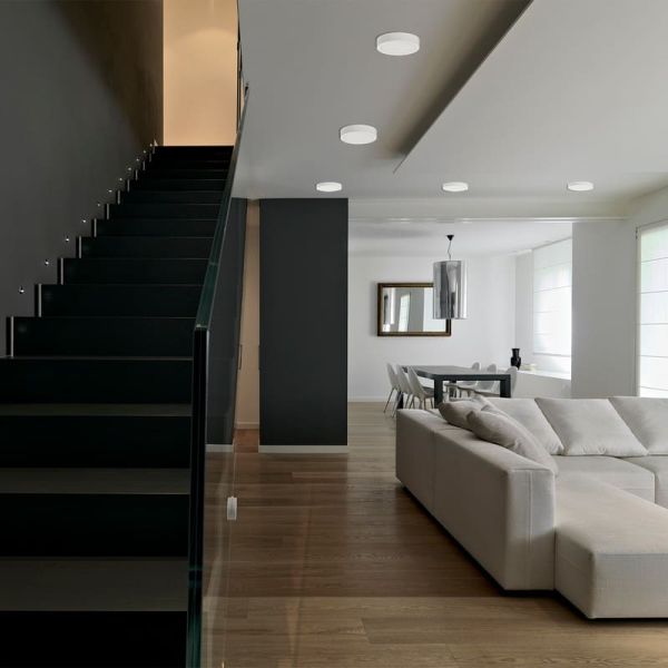 Plafon LED KORE 9cm Preto Texturizado, 6W 3000K-420lm/ 4000K-420lm