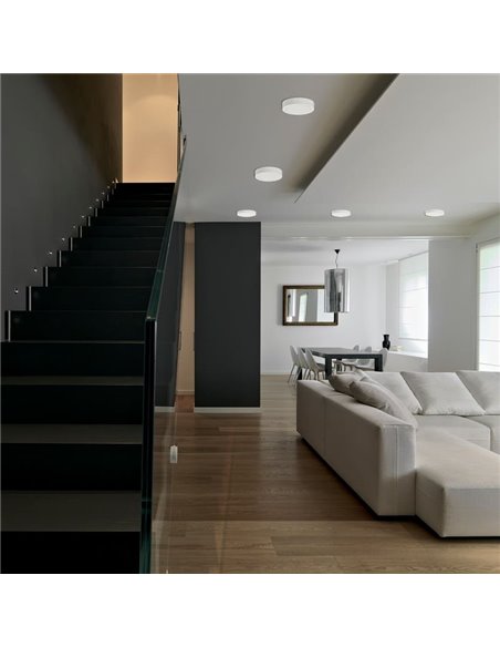 Plafon LED KORE 14cm Preto Texturizado, 12W 3000K-950lm / 4000K 950lm