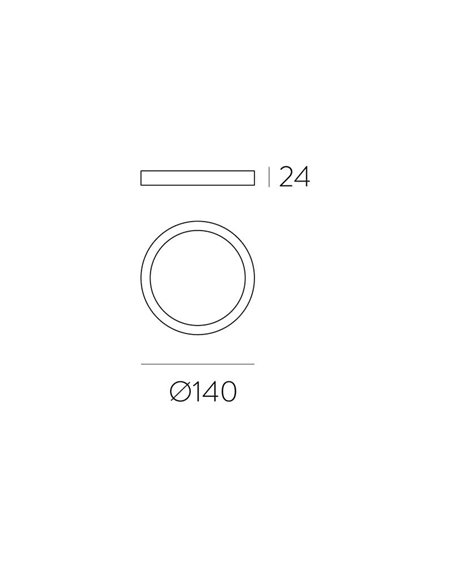 Plafón de Techo LED KORE 14cm Negro Texturado, 12W 3000K-950lm / 4000K 950lm