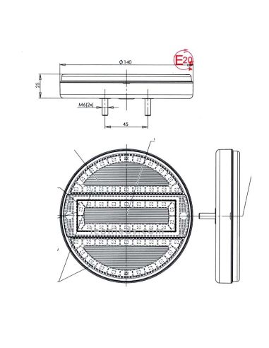 Piloto Trasero Redondo LED Was 3 Funciones 12/24V Tulipa Transparente | LeonLeds Iluminación
