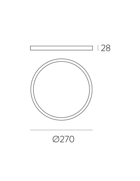 Plafón de Techo LED KORE 27cm Negro Texturado, 24W 3000K-1930lm / 4000K-1930lm