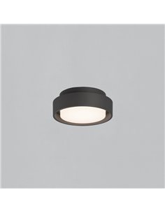 Plafón de Techo o Aplique de Pared exterior KUMA 16cm Antracita Texturado, LED 10W 3000K 630lm, IP65