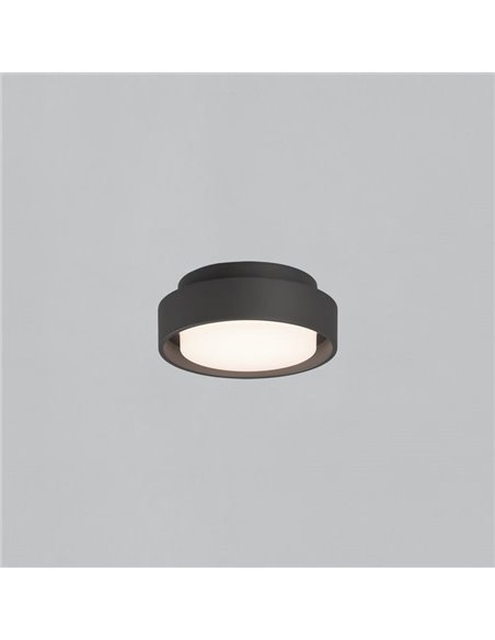 Plafonnier ou Applique d'Extérieur KUMA 16cm Anthracite Texturé, LED 10W 3000K 630lm, IP65