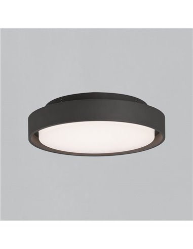 Plafonnier ou Applique d'Extérieur KUMA 25cm Anthracite Texturé, LED 14W 3000K 1060lm, IP65