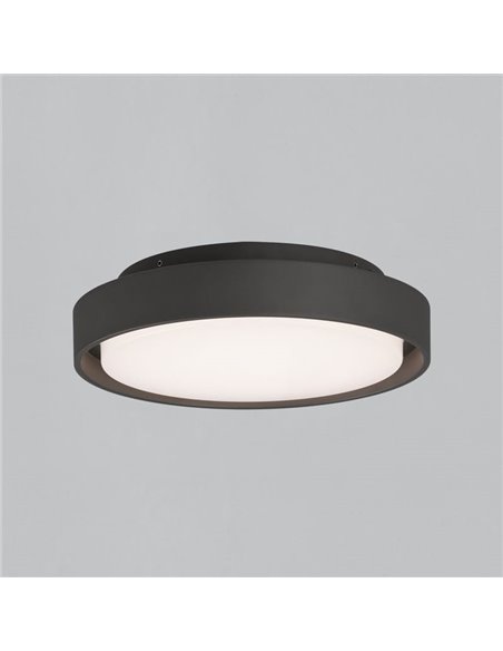 Plafonnier ou Applique d'Extérieur KUMA 25cm Anthracite Texturé, LED 14W 3000K 1060lm, IP65