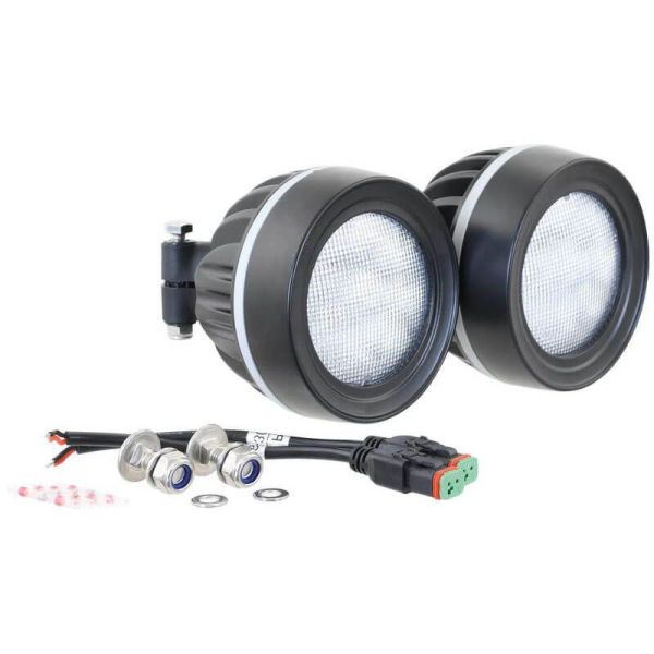 Luz de trabalho LED redonda 4950 lúmens, classe 5, 10-30V, pacote de 2 unidades para Fendt VARIO