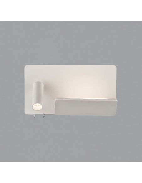 Aplique LED ajustável para quarto LAIKA branco/níquel 6W+3W | LeonLeds