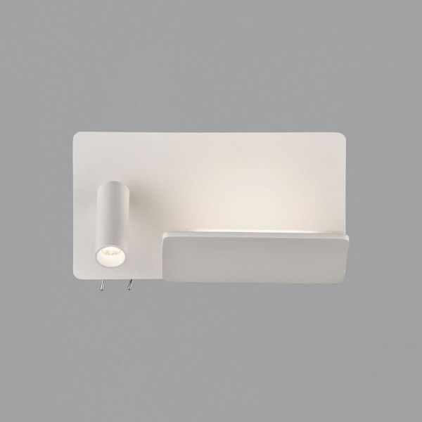 LAIKA Applique Murale LED Orientable pour Chambre Blanc/Nickel 6W+3W | LéonLeds