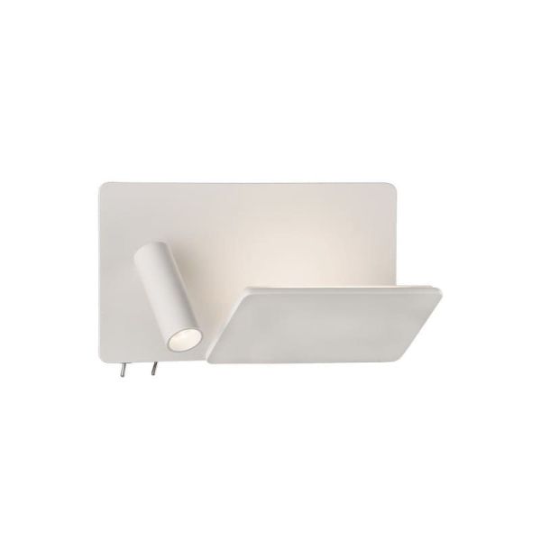 LAIKA Applique Murale LED Orientable pour Chambre Blanc/Nickel 6W+3W | LéonLeds