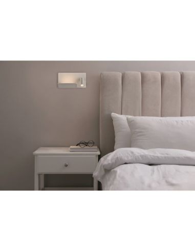 Aplique LED ajustável para quarto LAIKA branco/níquel 6W+3W | LeonLeds