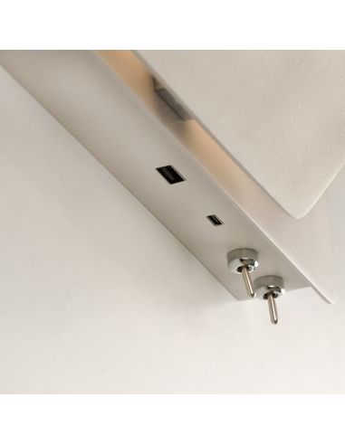 LAIKA Applique LED Orientable Chambre Droite Blanc/Nickel 6W+3W | LéonLeds