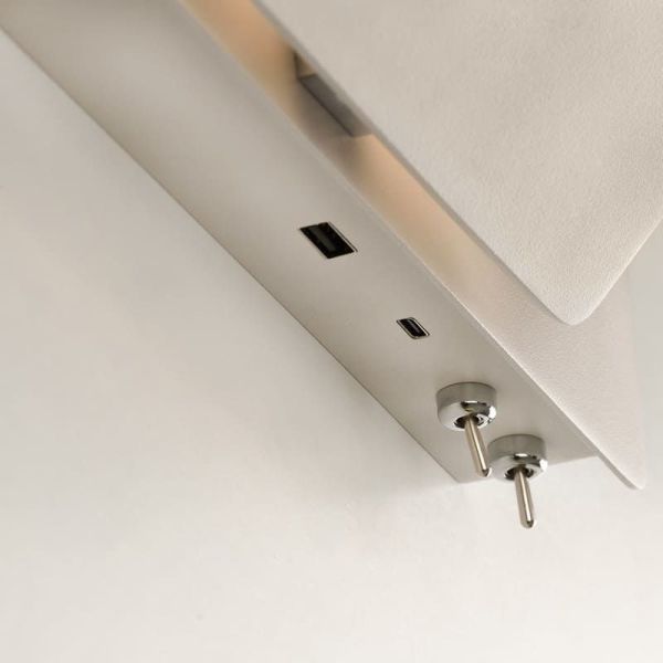 LAIKA Applique LED Orientable Chambre Droite Blanc/Nickel 6W+3W | LéonLeds