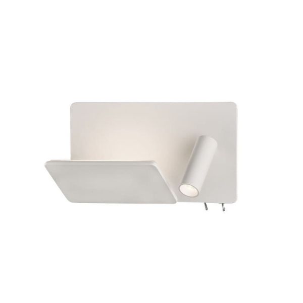 LAIKA Applique LED Orientable Chambre Droite Blanc/Nickel 6W+3W | LéonLeds