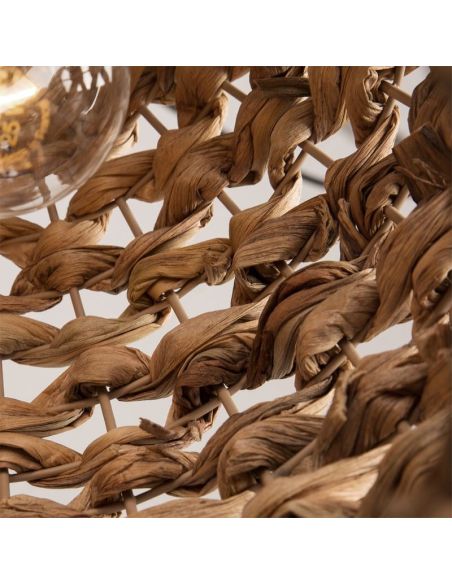 Lámpara Colgante LENNIS de Fibra Natural Ø30cm Blanco/Negro | LeonLeds