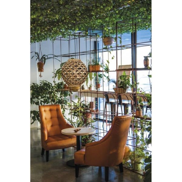 Candeeiro suspenso de fibra natural LENNIS Ø30cm branco/preto | LeonLeds