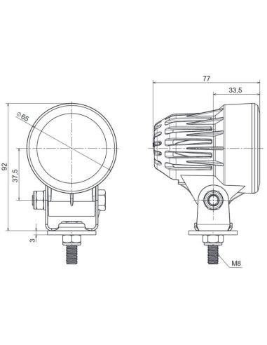 Lampe de travail LED ronde Mini FT-362 LED 1 200 Lm 11 W Hella Work Optics