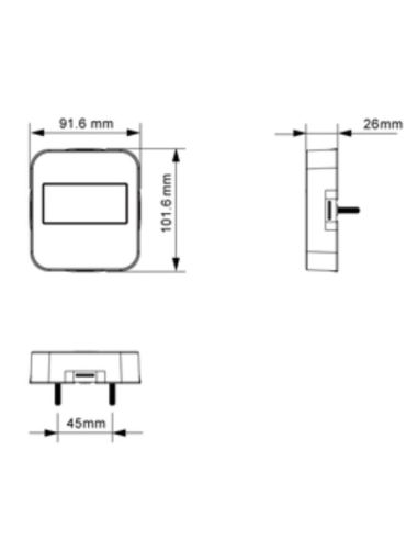 Dimensions Feu Arrière LED 4 Fonctions 12V/24V 26074L-1 Slim