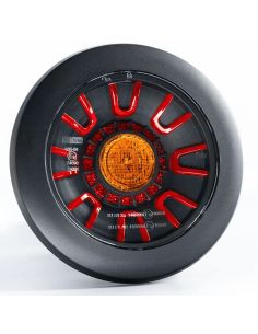 Piloto LED Trasero LED redondo empotrable Total Black 3 Funciones FT-313 LED Black Posición, Freno e Intermiente R S1 2A