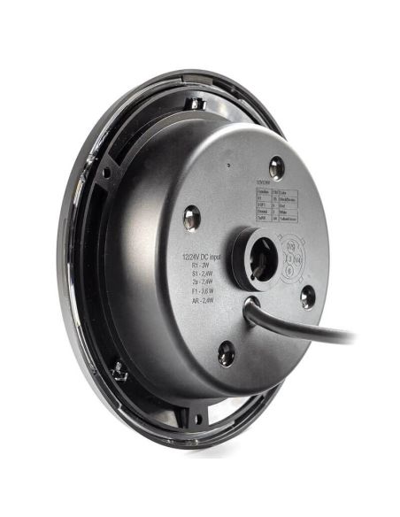 Piloto LED Trasero LED redondo empotrable Total Black 3 Funciones FT-313 LED Black Posición, Freno e Intermiente R S1 2A