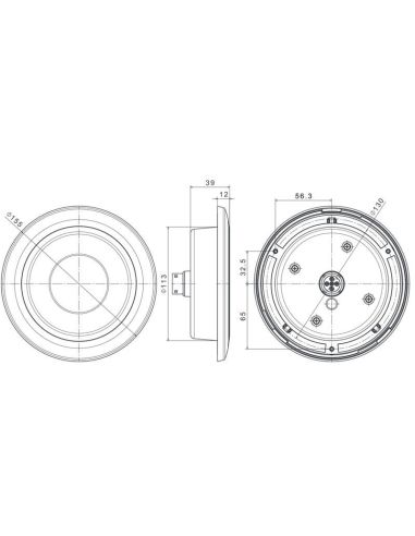 Feu Arrière LED Rond Encastrable Chrome LED 3 Fonctions FT-313 LED CHROME Position, Frein et Clignotant R S1 2A Fristom
