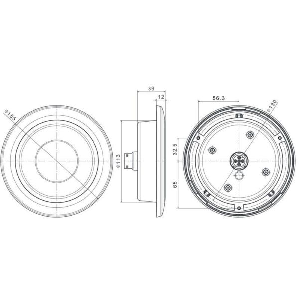Feu Arrière LED Rond Encastrable Chrome LED 3 Fonctions FT-313 LED CHROME Position, Frein et Clignotant R S1 2A Fristom