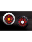 Feu Arrière LED Rond Encastrable Chrome LED 3 Fonctions FT-313 LED CHROME Position, Frein et Clignotant R S1 2A Fristom