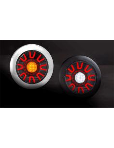 Feu Arrière LED Rond Encastrable Chrome LED 3 Fonctions FT-313 LED CHROME Position, Frein et Clignotant R S1 2A Fristom 2