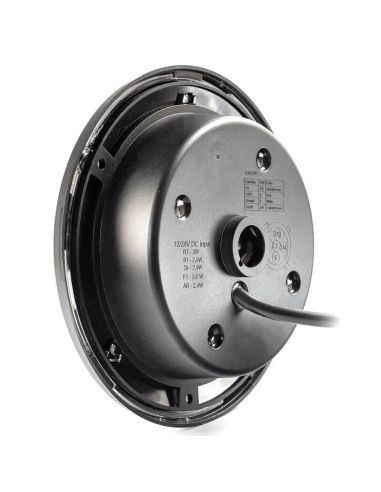 Piloto LED Trasero LED redondo empotrable cromado 3 Funciones FT-313 LED CHROME Posición, Freno e Intermiente R S1 2A Fristom