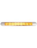 Barra LED piscante com moldura cromada Aprovada 12V-24V para caravana, ônibus...