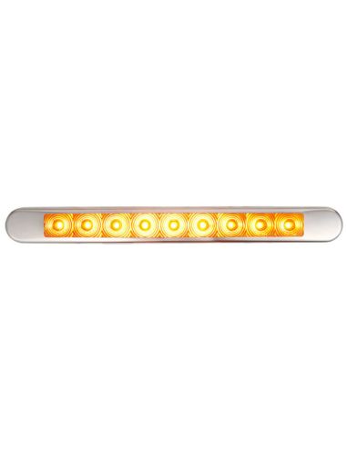 Barra LED intermitente con marco cromado Homologada 12V-24V Para Caravana, Autobús...