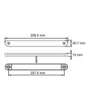 Dimensiones Barra LED intermitente con marco cromado Homologada 12V-24V Para Caravana, Autobús...