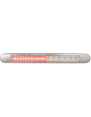 Barra LED Traseira 3 Funções com moldura cromada Posição 12V-24V Aprovada, Freio e Piscando Lucidez
