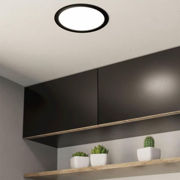 Downlight LED Redondo Empotrable Negro Fueva 5 - 17W, 2100Lm, Corte 20,5Cm, IP44 99212