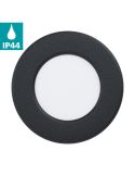 Downlight LED Encastrado Fueva 5 Preto - 2,7W, 330Lm, Recorte 7,5Cm, IP44 | LeonLeds